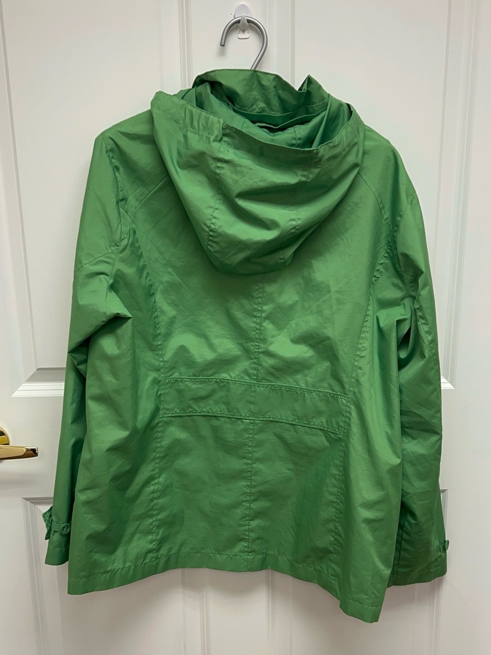 Lands End Green Hooded Rain Jacket Size XL 18 - Picture 2 of 4